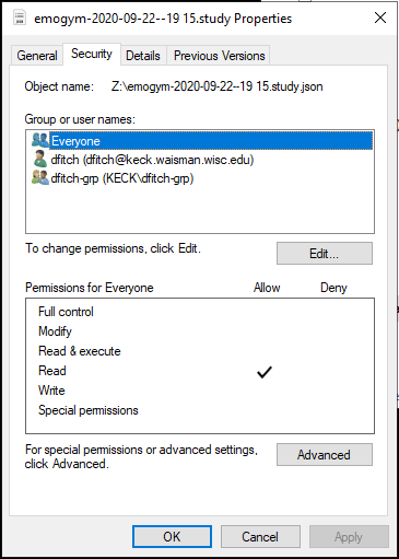 Screenshot of file details on Windows