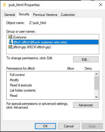 Screenshot of folder details on Windows